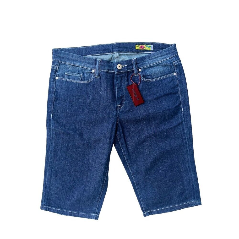 Blank NYC Women’s Blue Denim Bermuda Shorts Size 31 Cropped Mid Rise Stretch NWT - Picture 10 of 10